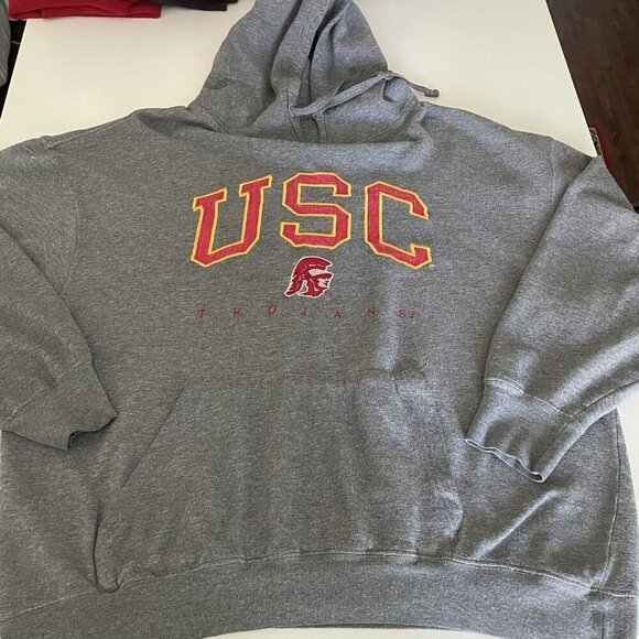 Vintage USC Trojans Hoodie Gray XL Embroidered Sweatshirt *READ* Unisex Adults - Picture 4 of 14
